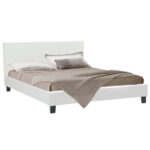 Κρεβάτι Nevil 150x200 PU χρώμα λευκό ματ - Image 2