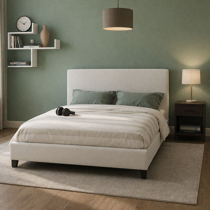 product_pako_006-000001 Κρεβάτι Nevil 150x200 PU χρώμα λευκό ματ - Image 1