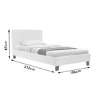Κρεβάτι Nevil 100x200 PU χρώμα λευκό ματ - Image 8