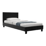 Κρεβάτι Nevil 100x200 PU χρώμα μαύρο ματ