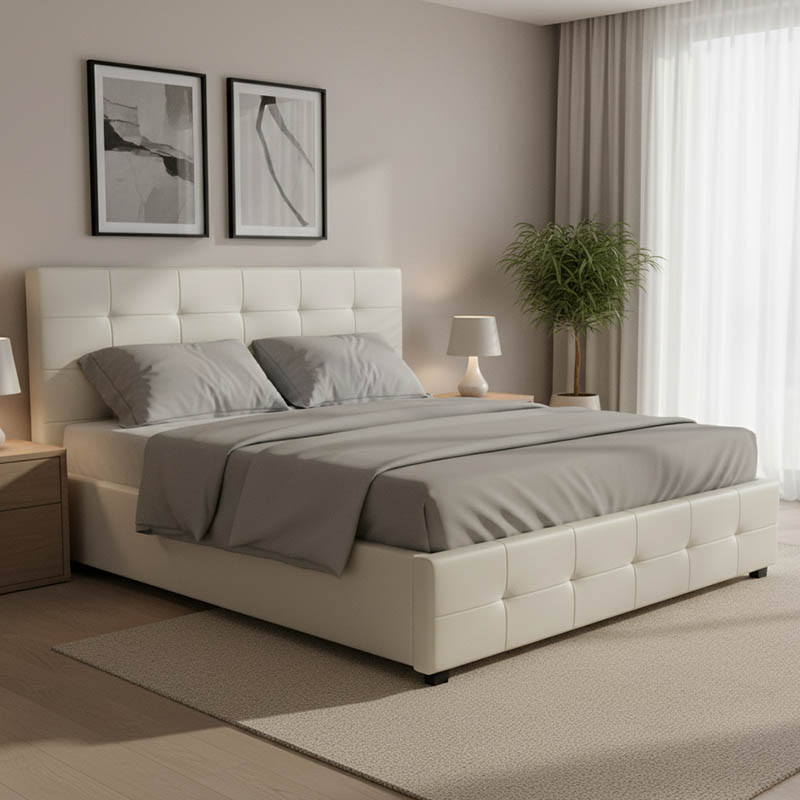 product_pako_006-000016 Κρεβάτι Roi 160x200 PU λευκό ματ + αποθηκευτικό χώρο - Image 1
