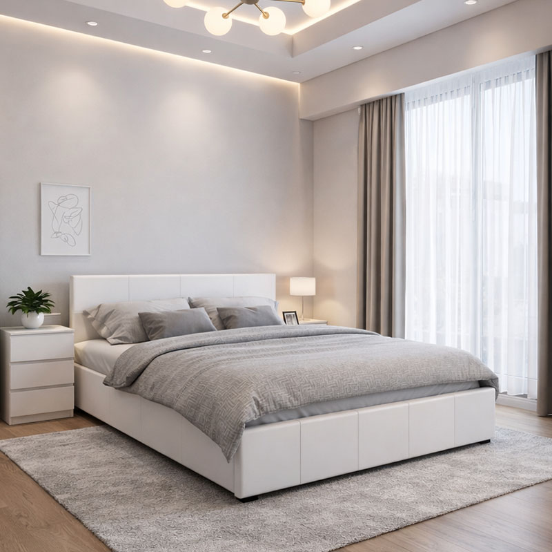 product_pako_006-000027 Κρεβάτι Norse pu λευκό με αποθηκευτικό χώρο 160x200εκ - Image 1