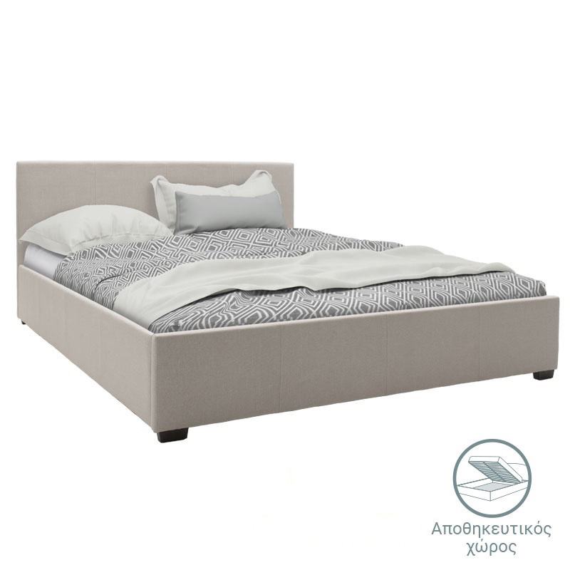 product_pako_006-000029 Κρεβάτι Norse διπλό ύφασμα εκρού με αποθηκευτικό χώρο 160x200εκ - Image 1
