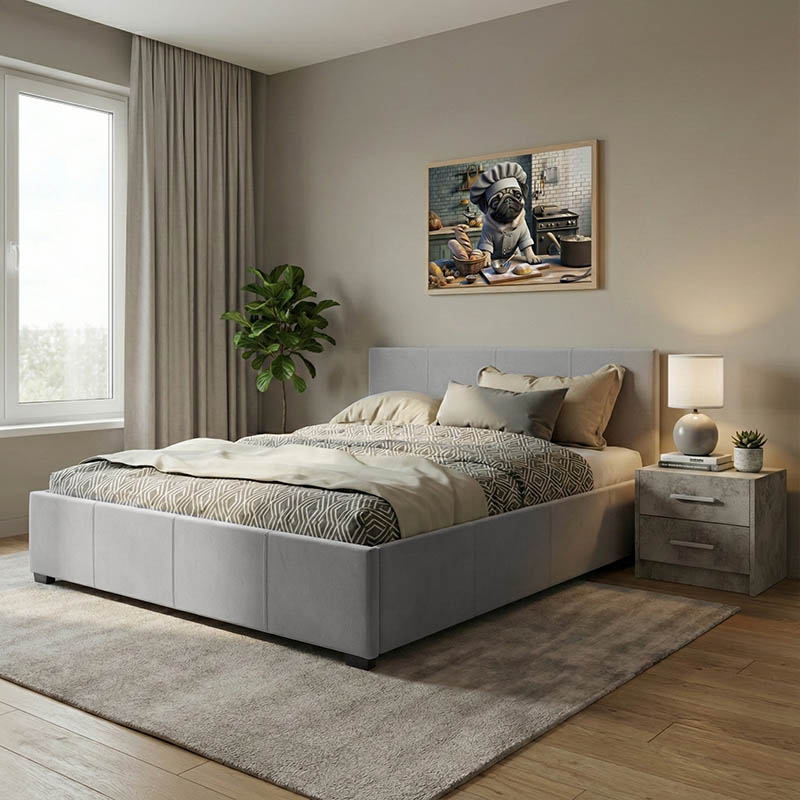 product_pako_006-000039 Κρεβάτι Norse pu γκρι ματ με αποθηκευτικό χώρο 160x200εκ - Image 1