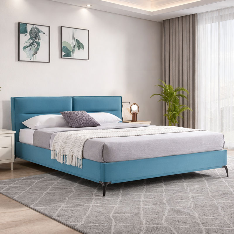 product_pako_006-000047 Κρεβάτι Ikina βελούδο σε πετρόλ απόχρωση 160x200εκ - Image 1