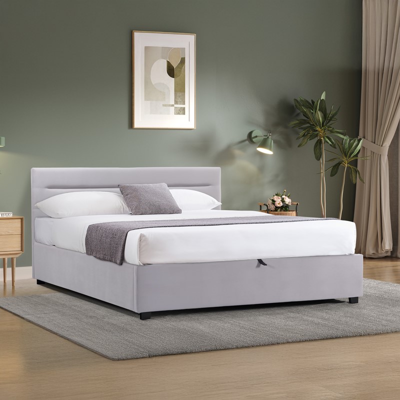 product_pako_006-000050 Κρεβάτι Molito βελούδο σε γκρι απόχρωση με αποθηκευτικό χώρο160x200εκ - Image 1