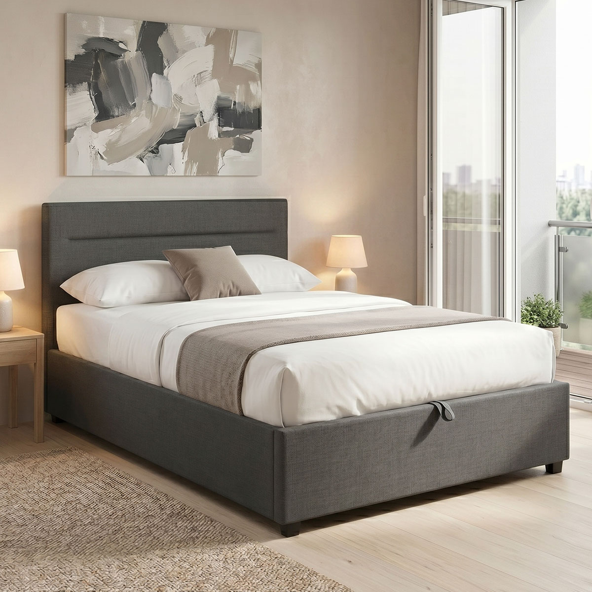 product_pako_006-000063 Κρεβάτι Molito ύφασμα σε ανθρακί απόχρωση με αποθηκευτικό χώρο 120x200εκ - Image 1