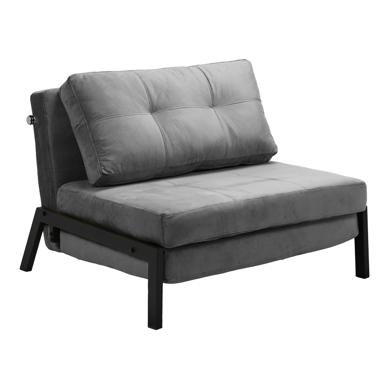 product_pako_024-000040 Πολυθρόνα-κρεβάτι Fancy βελούδο σε ανθρακί απόχρωση και πόδι μαύρο μέταλλο 95x98x70εκ - Image 1