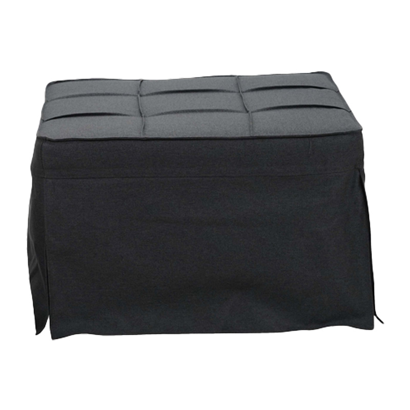 product_pako_024-000046 Σκαμπό-κρεβάτι Grejio ύφασμα σε ανθρακί απόχρωση κα πόδι μαύρο μέταλλο 70x70x45εκ - Image 1