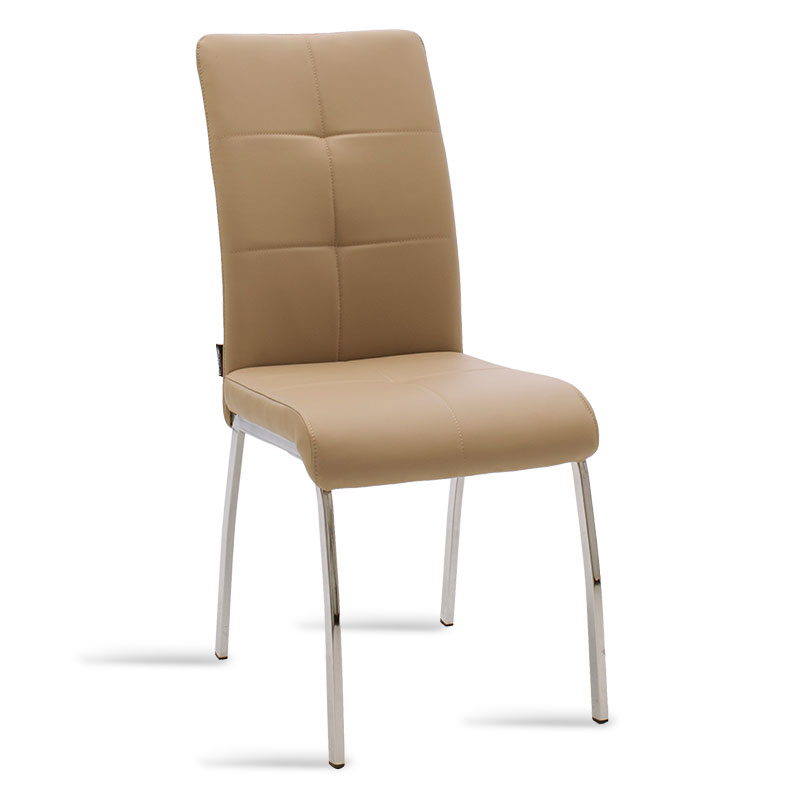 product_pako_029-000071 Καρέκλα Ariadne PU μόκα-πόδι χρωμίου (Σετ 4 τεμαχίων) - Image 1