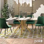 Τραπέζι Paris γυαλί 8mm σχέδιο μαρμάρου-χρυσό 160x80x75εκ - Image 2