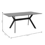 Τραπέζι Olivet sintered stone μαύρο μαρμάρου-μαύρο 180x90x75εκ - Image 5