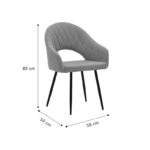 Πολυθρόνα Macie καφέ antique PU-μαύρο 58x50x85εκ - Image 8