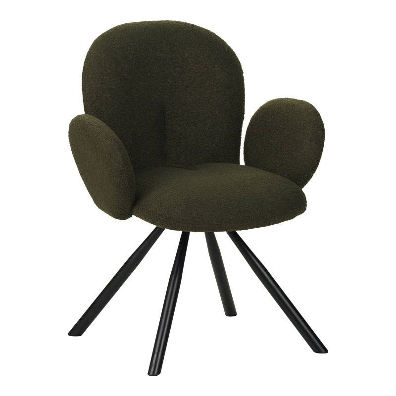 product_pako_029-000248 Πολυθρόνα Garzele Inart πράσινο μπουκλέ ύφασμα-πόδι μαύρο μέταλλο 68x66x82.5εκ - Image 1