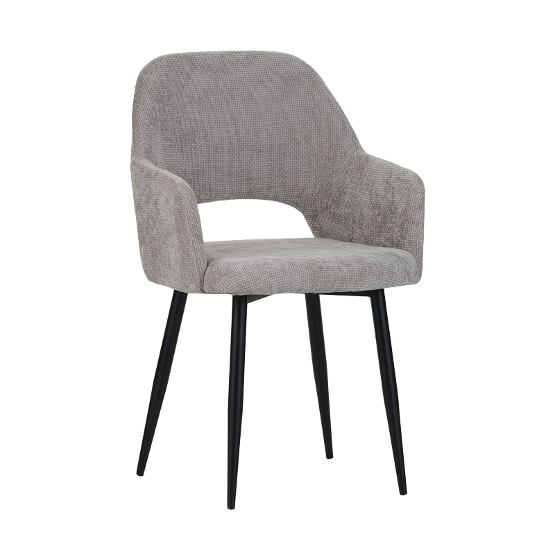 product_pako_029-000257 Πολυθρόνα Factols Inart μπεζ-γκρι ύφασμα-πόδι μαύρο μέταλλο 53x61x84εκ (Σετ 2 τεμαχίων) - Image 1