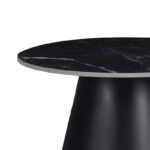 Βοηθητικό τραπέζι Fabrin Inart μαύρο μαρμάρου sintered stone-μαύρο μέταλλο Φ50x46εκ - Image 3
