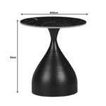 Βοηθητικό τραπέζι Kirkene Inart sintered stone σε απόχρωση λευκό μαρμάρου με λευκό μέταλλο Φ50x50εκ - Image 5