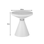Βοηθητικό τραπέζι Coozlin Inart sintered stone σε απόχρωση λευκό μαρμάρου με λευκό-χρυσό μέταλλο Φ50x50εκ - Image 4