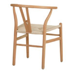 Καρέκλα Wishbone rubberwood-σχοινί σε φυσική απόχρωση 53.5x57x74εκ - Image 3
