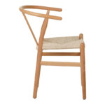 Καρέκλα Wishbone rubberwood-σχοινί σε φυσική απόχρωση 53.5x57x74εκ - Image 4