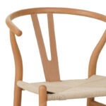 Καρέκλα Wishbone rubberwood-σχοινί σε φυσική απόχρωση 53.5x57x74εκ - Image 7
