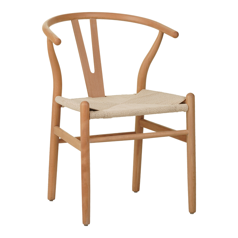 product_pako_029-000285 Καρέκλα Wishbone rubberwood-σχοινί σε φυσική απόχρωση 53.5x57x74εκ - Image 1