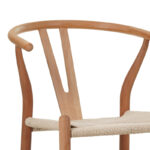 Σκαμπό μπαρ Wishbone μεσαίου ύψους rubberwood-σχοινί σε φυσική απόχρωση 55x49x96εκ - Image 6