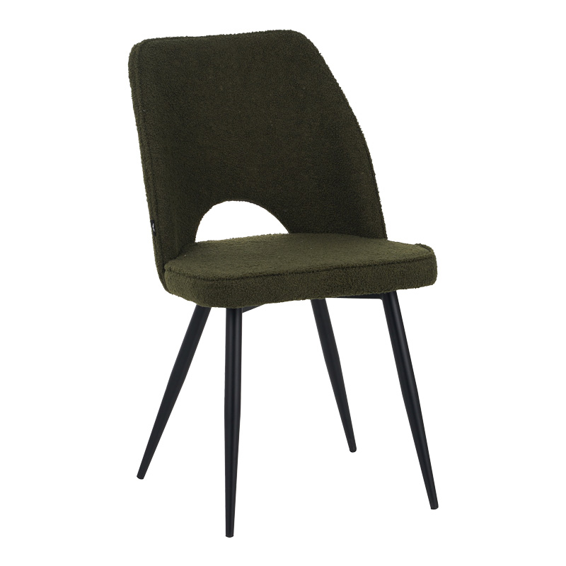 product_pako_029-000289 Καρέκλα Renish μπουκλέ ύφασμα λαδί- μαύρα μεταλλικά πόδια 49x59x86εκ - Image 1