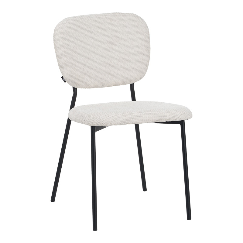 product_pako_029-000305 Καρέκλα Cathair μπουκλέ ύφασμα σε μπεζ απόχρωση με μαύρα μεταλλικά πόδια 48x53x82εκ (Σετ 4 τεμαχίων) - Image 1