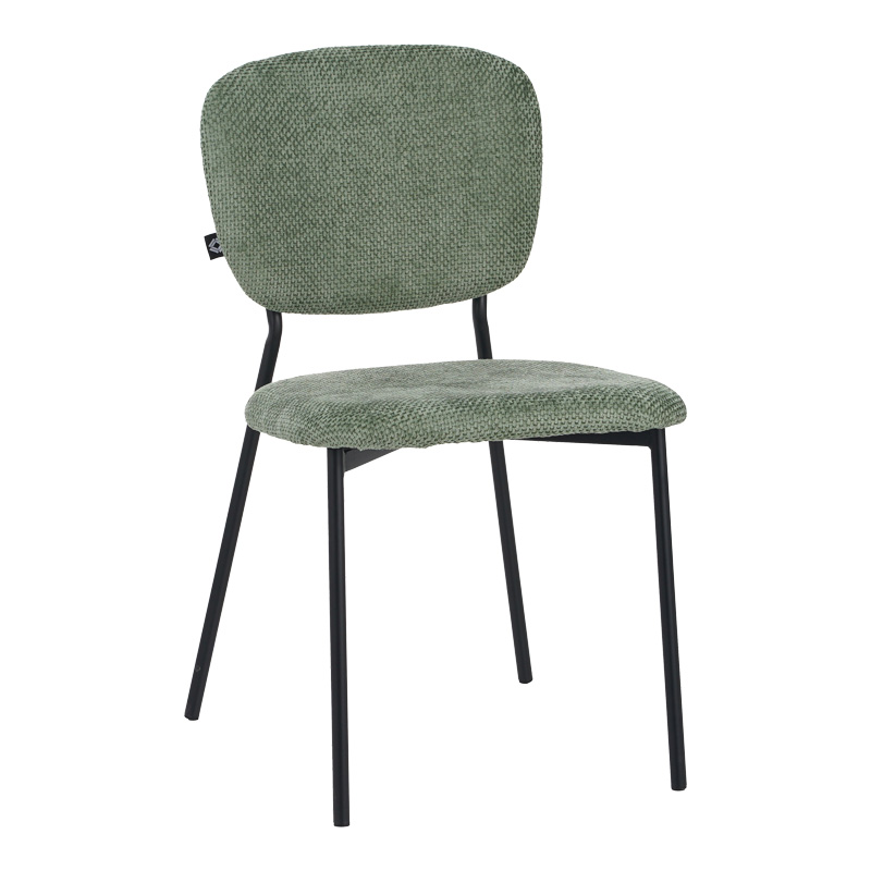 product_pako_029-000306 Καρέκλα Cathair μπουκλέ ύφασμα σε λαδί απόχρωση με μαύρα μεταλλικά πόδια 48x53x82εκ (Σετ 4 τεμαχίων) - Image 1