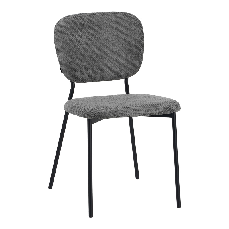 product_pako_029-000307 Καρέκλα Cathair μπουκλέ ύφασμα σε γκρι απόχρωση με μαύρα μεταλλικά πόδια 48x53x82εκ (Σετ 4 τεμαχίων) - Image 1
