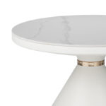 Βοηθητικά τραπέζια Coozlin Inart sintered stone σε απόχρωση λευκό μαρμάρου με λευκό-χρυσό μέταλλο - Image 7