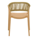 Πολυθρόνα Ankara στοιβαζόμενη pp cappuccino απόχρωση με μπεζ rattan 57x48x80εκ - Image 5