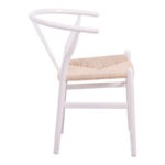 Καρέκλα Wishbone rubberwood-σχοινί σε λευκή απόχρωση 53.5x57x74εκ - Image 4