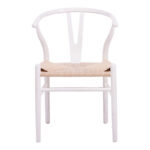 Καρέκλα Wishbone rubberwood-σχοινί σε λευκή απόχρωση 53.5x57x74εκ - Image 5