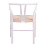 Καρέκλα Wishbone rubberwood-σχοινί σε λευκή απόχρωση 53.5x57x74εκ - Image 6
