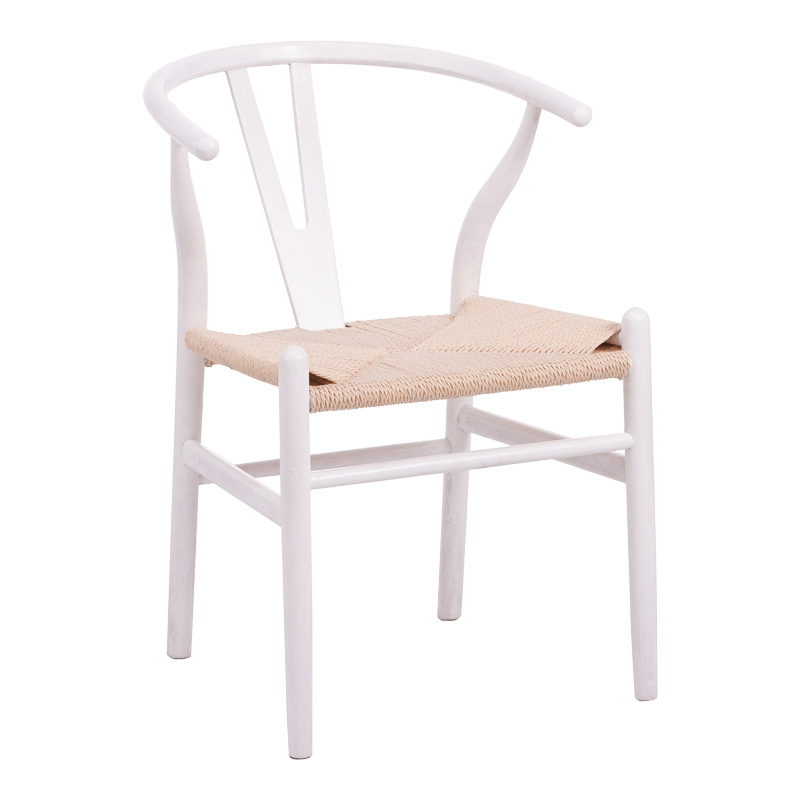 product_pako_029-000343 Καρέκλα Wishbone rubberwood-σχοινί σε λευκή απόχρωση 53.5x57x74εκ - Image 1