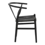 Καρέκλα Wishbone rubberwood-σχοινί σε μαύρη απόχρωση 53.5x57x74εκ - Image 3