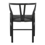 Καρέκλα Wishbone rubberwood-σχοινί σε μαύρη απόχρωση 53.5x57x74εκ - Image 5