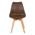 Καρέκλα Gaston PP-PU καφέ απόχρωση- φυσικό πόδι 43x51x75εκ - Image 5