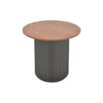 Βοηθητικό τραπέζι Dovel mdf σε καρυδί-μαύρο μέταλλο Φ50x50εκ - Image 3