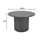 Τραπέζι σαλονιού Dovel mdf σε καρυδί-μαύρο μέταλλο Φ70x45εκ - Image 5