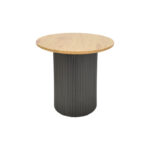 Βοηθητικό τραπέζι Dovel mdf σε sonoma -μαύρο μέταλλο Φ50x50εκ - Image 2