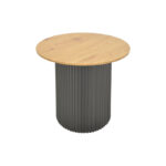 Βοηθητικό τραπέζι Dovel mdf σε sonoma -μαύρο μέταλλο Φ50x50εκ - Image 3