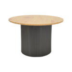 Τραπέζι σαλονιού Dovel mdf σε sonoma-μαύρο μέταλλο Φ70x45εκ - Image 2