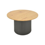 Τραπέζι σαλονιού Dovel mdf σε sonoma-μαύρο μέταλλο Φ70x45εκ - Image 3
