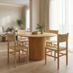 Τραπέζι Karulo mdf σε sonoma απόχρωση Φ120x76εκ - Image 2