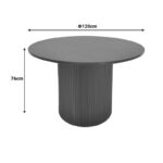 Τραπέζι Karulo mdf σε μαύρη απόχρωση Φ120x76εκ - Image 5