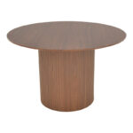 Τραπέζι Karulo mdf σε καρυδί απόχρωση Φ120x76εκ - Image 3
