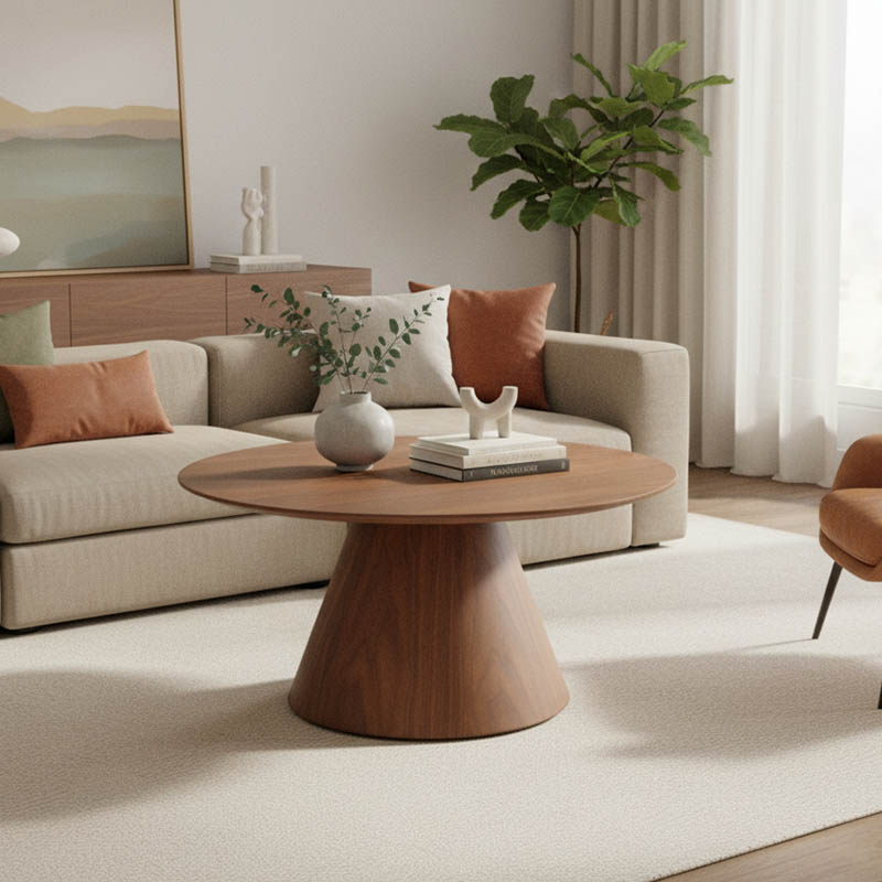 product_pako_029-000361 Τραπέζι σαλονιού Donda mdf-μέταλλο σε καρυδί απόχρωση Φ80x40εκ - Image 1